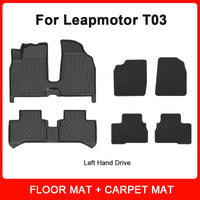Car Accessories TPE Rubber Floor Mat for 2020 2021 2022 2023 2024 Leapmotor T03 ECO Blanket Double Layer Left Hand Drive