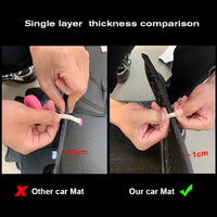 Custom Fit Car Floor Mat Accessories Interior ECO Diamond Stripes Thick Leather Double Layers Rugs for 95% 5-Seater Vehicles