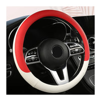 Universal 38cm (15 in) Leather Steering Wheel Cover – Round & D Shape