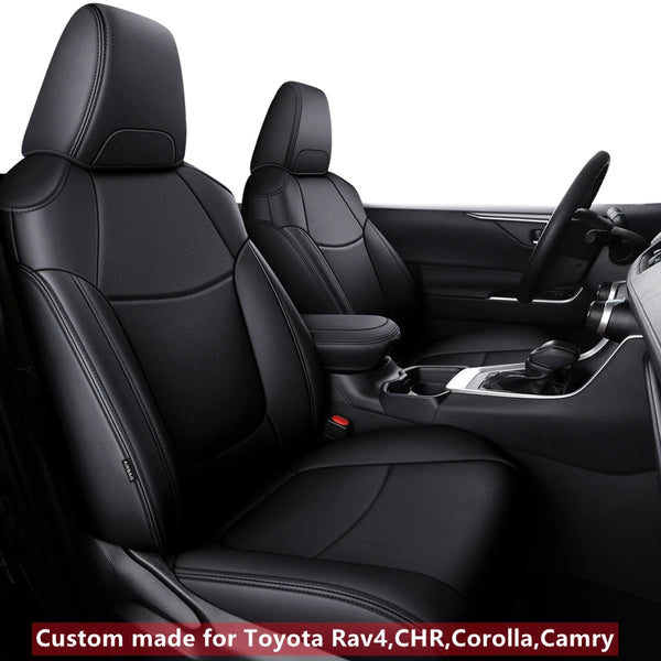 Custom Fit Leather Seat Covers for Toyota RAV4 5 Seats Full Set