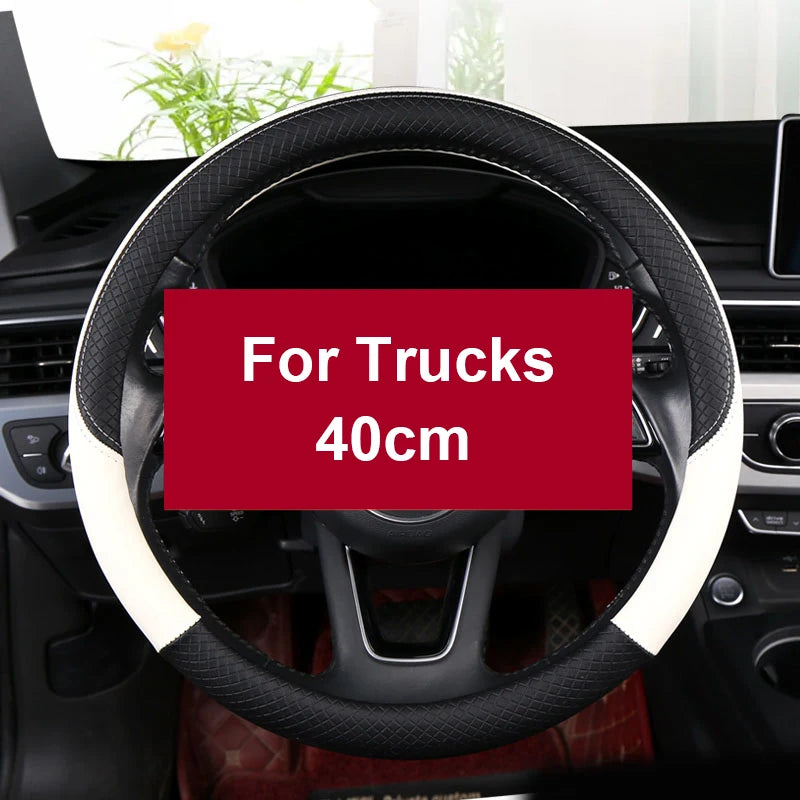 40cm Leather Steering Wheel Cover for Trucks – 15.7 in