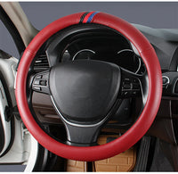 Luxury 38cm Sheepskin Leather Steering Wheel Cover – Round & D Shape