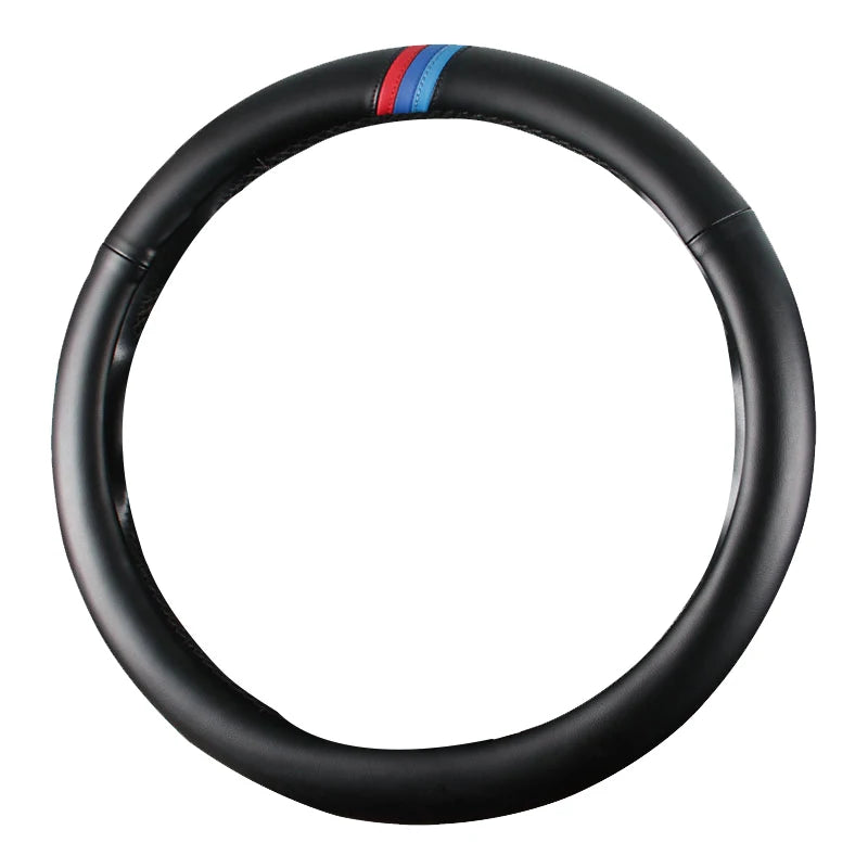 Luxury 38cm Sheepskin Leather Steering Wheel Cover – Round & D Shape