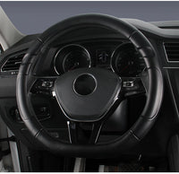 Universal 38cm Sheepskin Leather Steering Wheel Cover – Round & D Shape